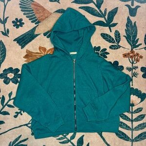 Teal Zip-Up Hoodie by Free People Movement